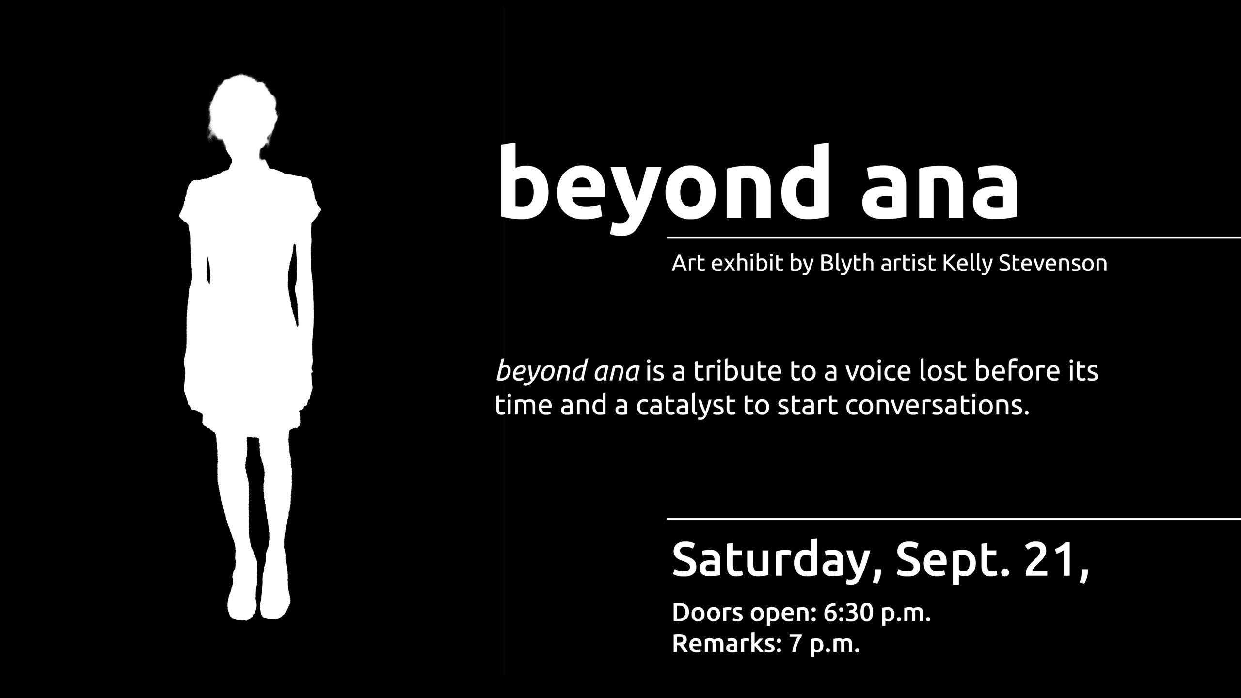 Silhouette of a woman with text promoting opening of beyond ana